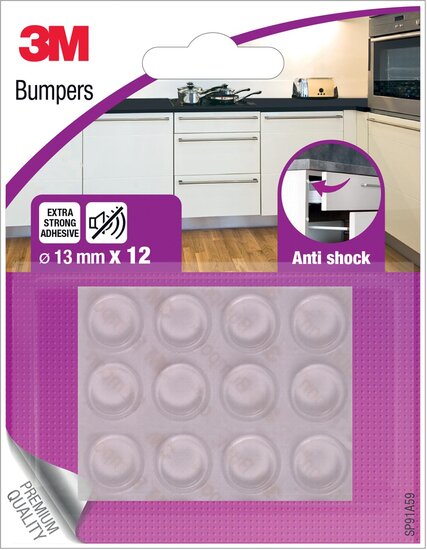 3M Bumpers, Anti shock, 13 mm, blister van 12 stuks