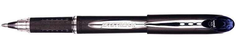 Uni-ball roller Jetstream blauw, schrijfbreedte 0,45 mm, medium schrift, schrijfpunt 1 mm, zwarte rubb...