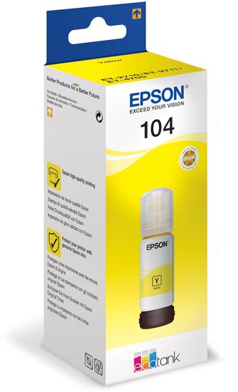 Epson inktfles 104, 7.500 pagina&#039;s, OEM C13T00P440, geel