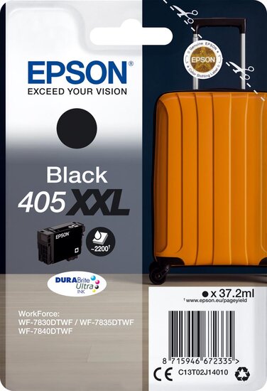 Epson inktcartridge 405XXL, 2.200 pagina&#039;s, OEM C13T02J14010, zwart