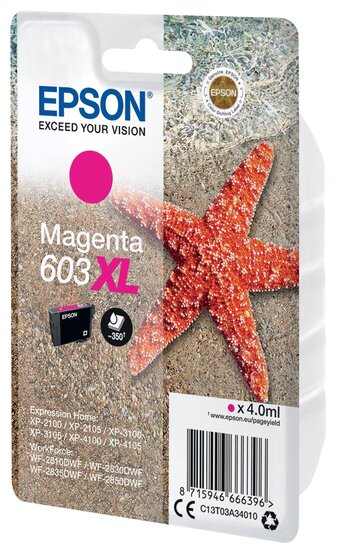 Epson inktcartridge 603 XL, 4 ml, OEM C13T03A34010, magenta