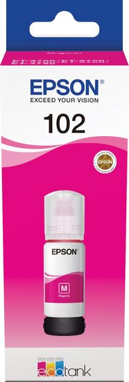 Epson inktfles 102, 6.000 pagina&#039;s, OEM C13T03R340, magenta