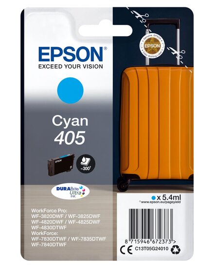 Epson inktcartridge 405, 300 pagina&#039;s, OEM C13T05G24010, cyaan