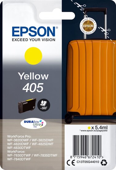 Epson inktcartridge 405, 300 pagina&#039;s, OEM C13T05G44010, geel