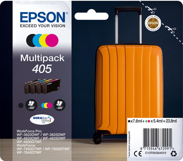 Epson inktcartridge 405, 300 - 350 pagina&#039;s, OEM C13T05G64010, 4 kleuren