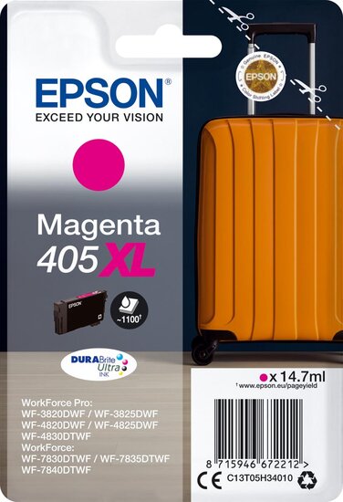 Epson inktcartridge 405XL, 1.100 pagina&#039;s, OEM C13T05H34010, magenta