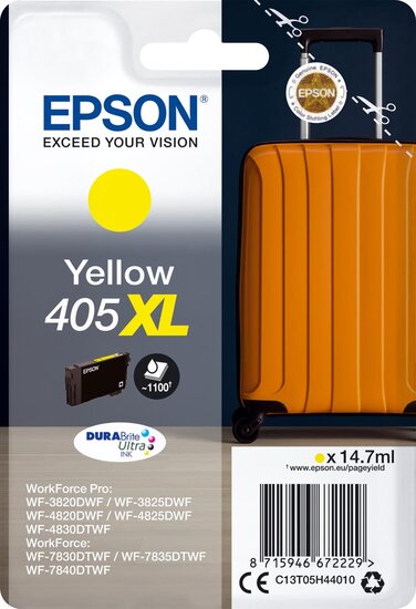 Epson inktcartridge 405XL, 1.100 pagina&#039;s, OEM C13T05H44010, geel