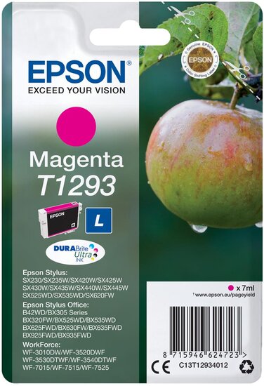 Epson inktcartridge T1293, 330 pagina&#039;s, OEM C13T12934012, magenta