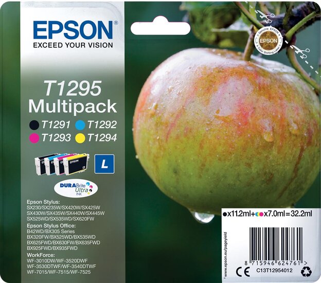 Epson inktcartridge T1295, 425 pagina&#039;s, OEM C13T12954012, 4 kleuren