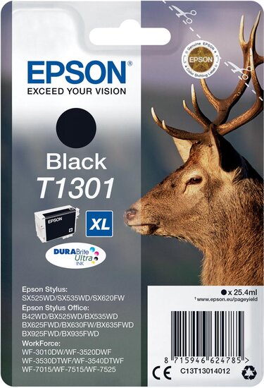 Epson inktcartridge T1301, 945 pagina&#039;s, OEM C13T13014012, zwart