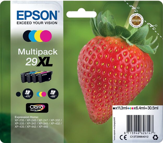 Epson inktcartridge 29XL, 450-470 pagina&#039;s, OEM C13T29964012, 4 kleuren