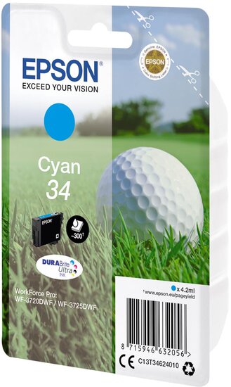 Epson inktcartridge 34, 950 pagina&#039;s, OEM C13T34624010, cyaan