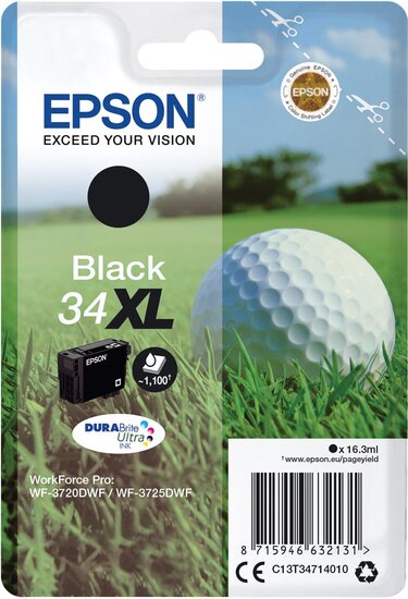 Epson inktcartridge 34XL, 1.100 pagina&#039;s, OEM C13T34714010, zwart