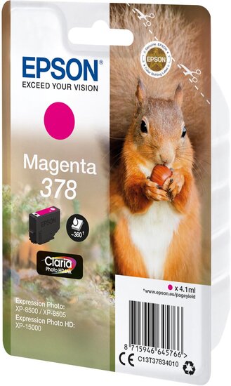 Epson inktcartridge 378, 360 pagina&#039;s, OEM C13T37834010, magenta