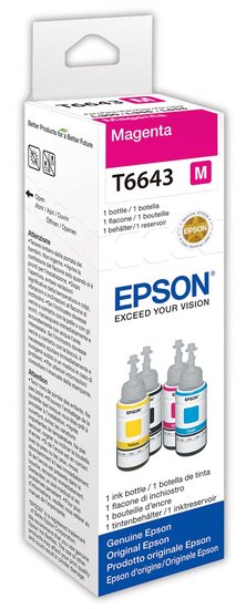 Epson inktfles T664, 6.500 pagina&#039;s, OEM C13T664340, magenta