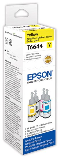 Epson inktfles T664, 6.500 pagina&#039;s, OEM C13T664440, geel