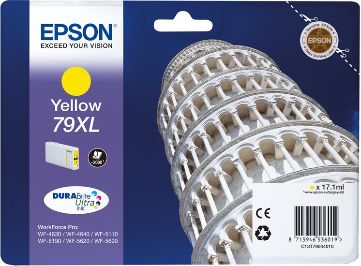 Epson inktcartridge 79XL, 2.000 pagina&#039;s, OEM C13T79044010, geel