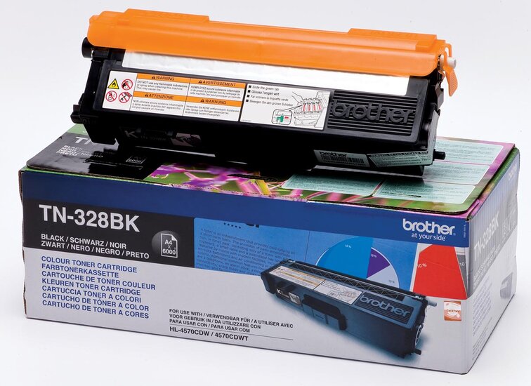 Brother toner, 6.000 pagina&#039;s, OEM TN-328BK, zwart