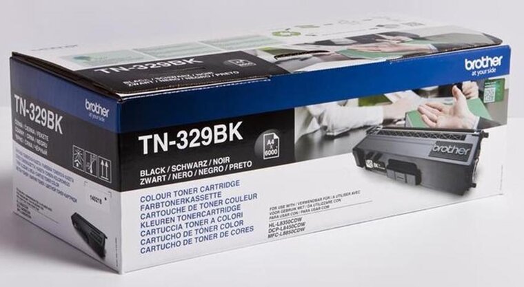 Brother toner, 6.000 pagina&#039;s, OEM TN-329BK, zwart