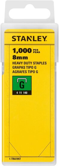 Stanley nietjes type G, 8 mm, doos van 1.000 nietjes