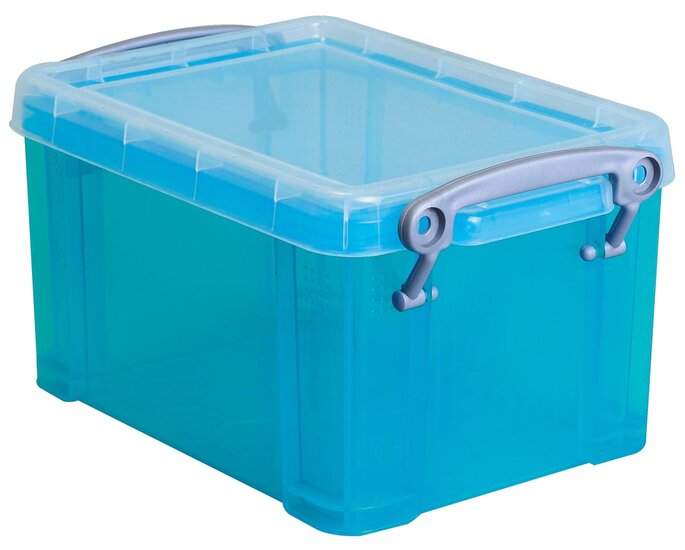 Really Useful Box opbergdoos 1,6 liter, transparant helblauw