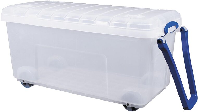 Really Useful Box opbergkoffer op wieltjes 160 l, transparant