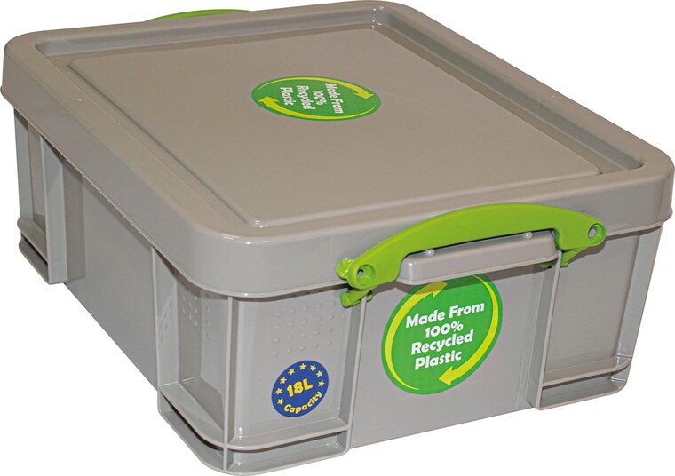 Really Useful Box opbergdoos 18 liter, gerecycleerd, grijs