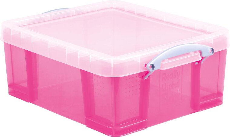 Really Useful Box opbergdoos 18 liter, transparant roze