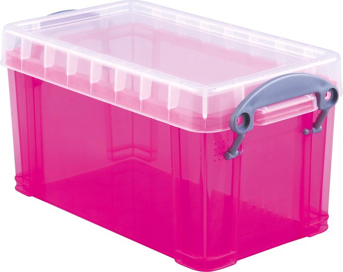 Really Useful Box opbergdoos 2,1 liter, transparant roze