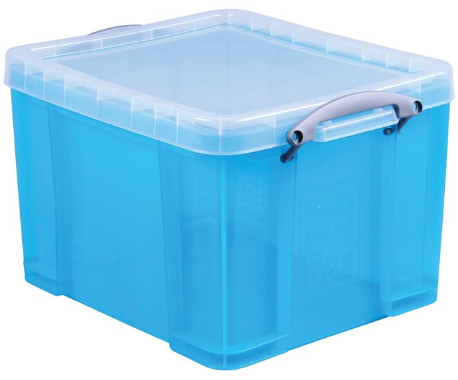 Really Useful Box opbergdoos 35 liter, transparant helblauw