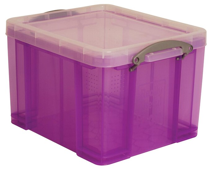 Really Useful Box opbergdoos 35 liter, transparant paars