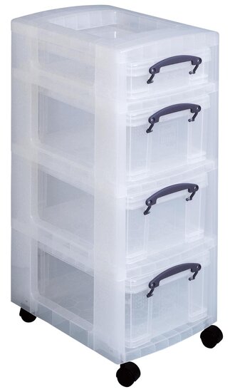 Really Useful Box trolley met 4 opbergdozen