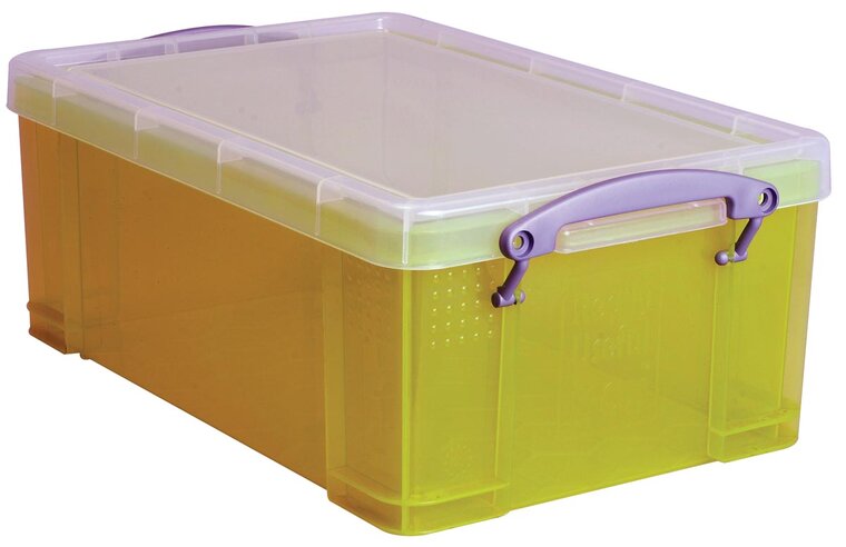 Really Useful Box opbergdoos 9 liter, transparant geel