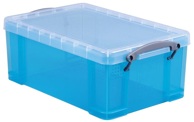 Really Useful Box opbergdoos 9 liter, transparant helblauw