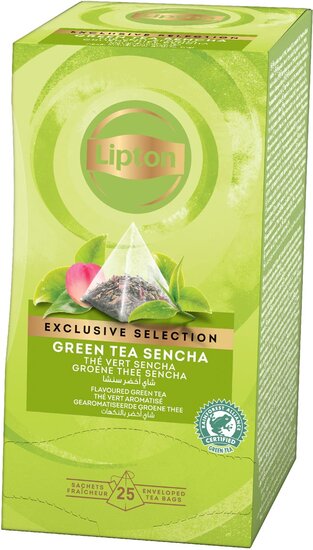 Lipton thee Exclusive Selection, groene thee Sencha, doos van 25 zakjes