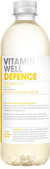 Vitamin Well vitaminewater Citrus &amp; Elderflower, flesje van 0,5 L, pak van 12