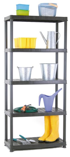 Practo rek Plasti Rack 081, 185 x 85 x 40 cm, 5 legborden, zwart