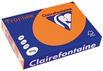 Clairefontaine Troph&eacute;e gekleurd papier, A4, 80 g, 500 vel, oranje