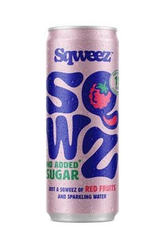 SQWZ frisdrank Red Fruits BIO, blikje van 25 cl, pak van 12 stuks