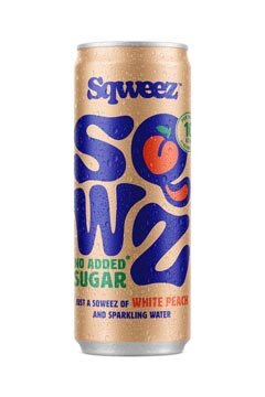 SQWZ frisdrank White Peach BIO, blikje van 25 cl, pak van 12 stuks