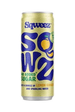 SQWZ frisdrank Lemon Ginger BIO, blikje van 25 cl, pak van 12 stuks