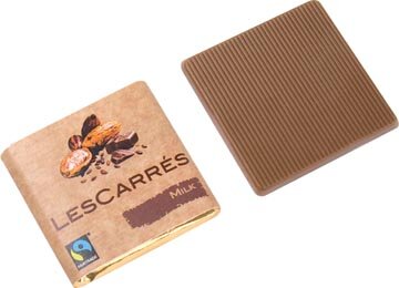 Cocachoc Les Carr&eacute;s chocolade, fairtrade, melk, 4,5 g, doos van 400 stuks