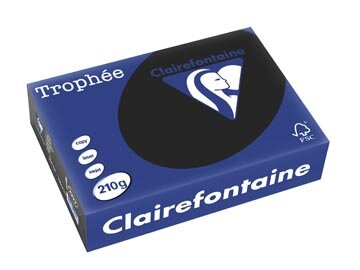 Clairefontaine Troph&eacute;e Pastel, gekleurd papier, A4, 210 g, 250 vel, zwart