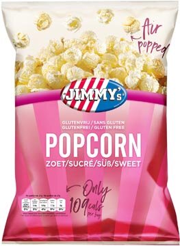 Jimmy&#039;s Popcorn, zoet, zak van 27 g