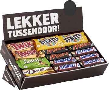 Chocoladerepen, doos van 49 stuks, mix