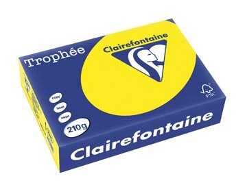 Clairefontaine Troph&eacute;e Intens, gekleurd papier, A4, 210 g, 250 vel, zonnegeel