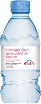 Evian water, fles van 33 cl, pak van 24 stuks