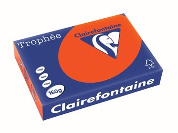 Clairefontaine Troph&eacute;e Intens, gekleurd papier, A4, 160 g, 250 vel, kardinaalrood