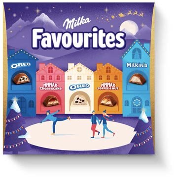 Milka chocolade adventskalender, Milka Favourites, doos van 206 g