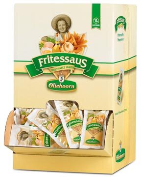 Oliehoorn Fritessaus, 35% glutenvrij, doos van 198 zakjes van 20 ml